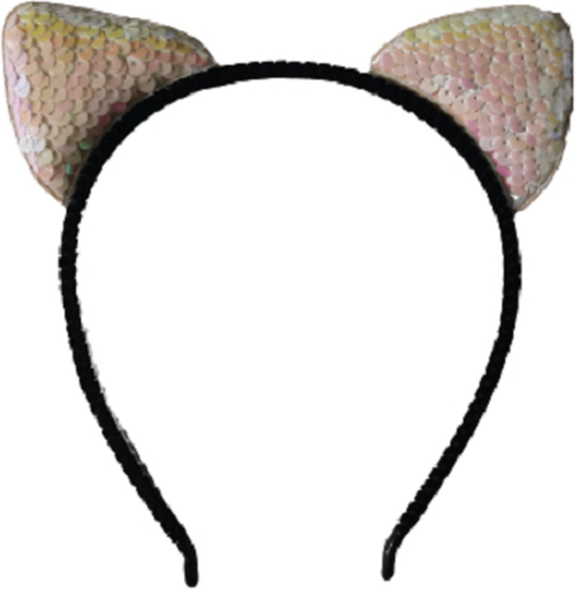 Diadeem Katten Oren Witte Pailletten | Kind Meisje Dames | Feest Schattig Glitter Hip Kerst